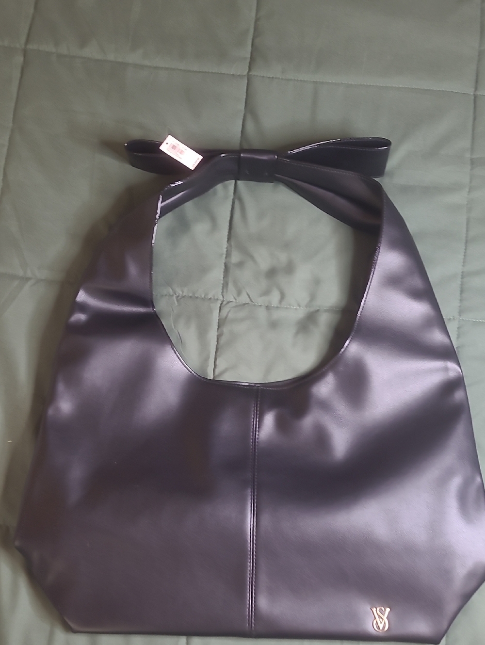Victoria's Secret Black Bow-Handle Shoulder Bag